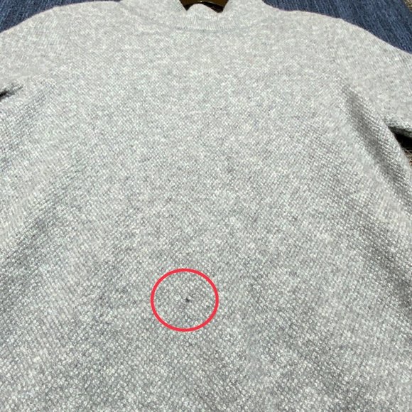 ADRIENNE VITTADINI Cashmere Womens LARGE Sweater Short Sleeve Gray Shirt Zip Up - Picture 10 of 11